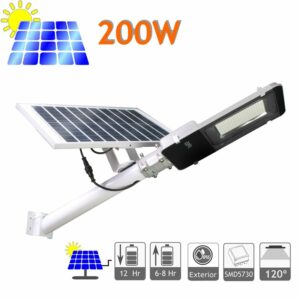 Farola solar Eco exterior 200W con panel orientable