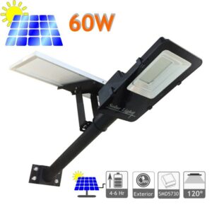 Farola LED solar City 60W con panel solar orientable