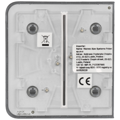 Panel de interruptor lateral doble AJAX Gris - Imagen 2