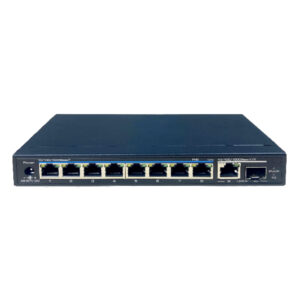 Switch PoE 8 puertos Gigabit, 1RJ45 Uplink Gigabit + 1SFP Uplink Gigabit 120W 802.3af/at 6KV - Modo CCTV 250m (UTP3310TS-PSB)