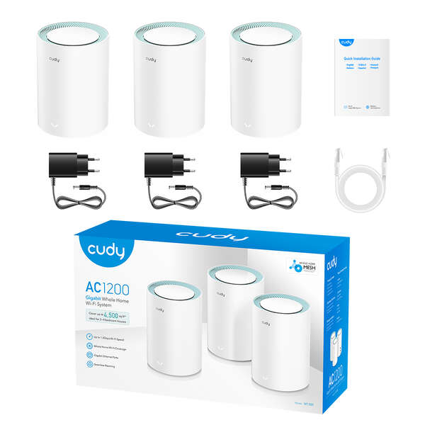 Cudy M1300 Sistema WiFi Mesh AC1200 Dual Band (Pack 3 unidades). M1300(3-Pack) - Imagen 2