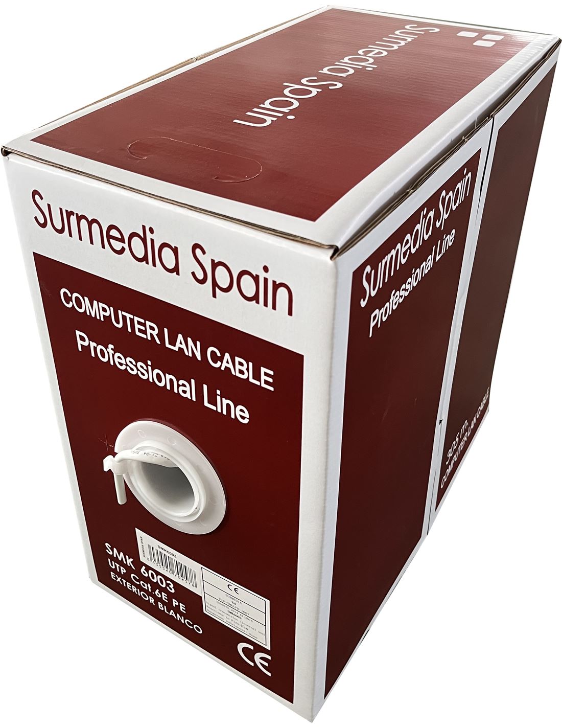 Bobina cable UTP CAT6 Blanco 305M para exterior. SMK6003